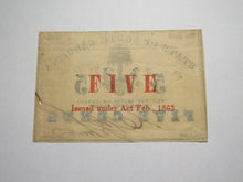 Load image into Gallery viewer, $.05 1863 Charleston South Carolina Obsolete Currency Bank Note Bank of SC