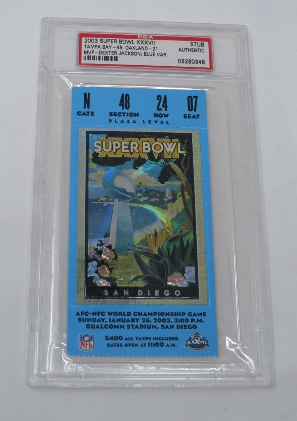2003 Super Bowl XXXVII Tampa Bay Buccaneers Vs. Oakland Raiders NFL Ticket Stub
