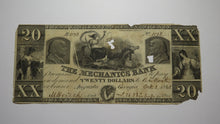 Load image into Gallery viewer, $20 1861 Augusta Georgia GA Obsolete Currency Bank Note Bill Large Gutter Error