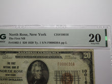 Load image into Gallery viewer, $20 1929 North Rose New York NY National Currency Bank Note Bill Ch. #10016 VF20