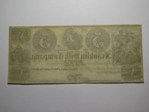 $5 18__ Franklin Ohio OH Obsolete Currency Bank Note Bill Silk Company UNC+++