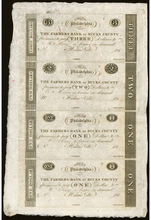 Load image into Gallery viewer, $1-$1-$2-$3 1810&#39;s Hulme Ville Pennsylvania Obsolete Currency Uncut Bank Notes