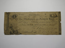 Load image into Gallery viewer, $1 1810 Albany New York Obsolete Currency Bank Note Bill Mechanics Farmers Bank