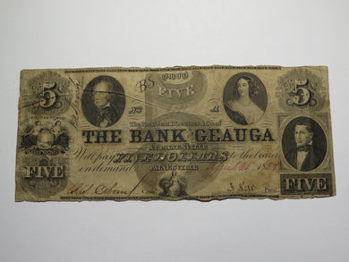 $5 1857 Painesville Ohio OH Obsolete Currency Bank Note Bill! Bank of Geauga