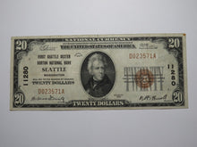 Load image into Gallery viewer, $20 1929 Seattle Washington WA National Currency Bank Note Bill Ch. #11280 VF+