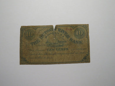 $.10 1862 Hoboken New Jersey Obsolete Currency Bank Note Bill Hudson River Bank