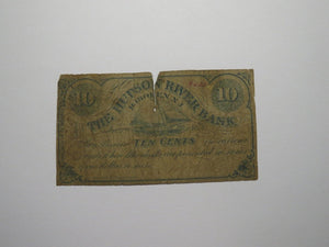 $.10 1862 Hoboken New Jersey Obsolete Currency Bank Note Bill Hudson River Bank