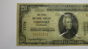$20 1929 Lemoore California CA National Currency Bank Note Bill Ch. #7779 RARE