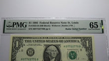 Load image into Gallery viewer, $1 1995 Radar Serial Number Federal Reserve Currency Bank Note Bill PMG UNC65EPQ