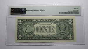 $1 1995 Radar Serial Number Federal Reserve Currency Bank Note Bill PMG UNC65EPQ