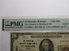 Load image into Gallery viewer, $20 1929 El Dorado Kansas KS National Currency Bank Note Bill Ch. #4981 F15 PMG