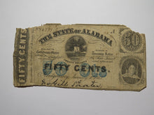 Load image into Gallery viewer, $.50 1863 Montgomery Alabama AL Obsolete Currency Bank Note Bill State of AL