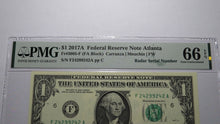 Load image into Gallery viewer, $1 2017 Radar Serial Number Federal Reserve Currency Bank Note Bill PMG UNC66EPQ