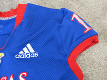 Load image into Gallery viewer, 2018-21 Kansas Jayhawks Game Used Worn NCAA ADIDAS Football Jersey Home Large!