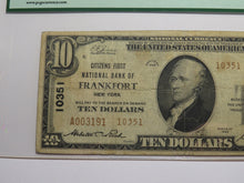 Load image into Gallery viewer, $10 1929 Frankfort New York NY National Currency Bank Note Bill #10351 F12 PCGS