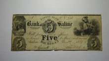 Load image into Gallery viewer, $5 1837 Saline Michigan MI Obsolete Currency Bank Note Bill! Bank of Saline