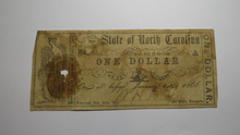 Load image into Gallery viewer, $1 1861 Raleigh North Carolina Obsolete Currency Bank Note Bill State of NC!