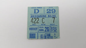March 26, 1972 New York Rangers Vs Minnesota North Stars NHL Hockey Ticket Stub!