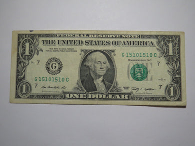 $1 2009 Repeater Serial Number Federal Reserve Currency Bank Note Bill #15101510