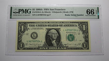 Load image into Gallery viewer, $1 1988 Radar Serial Number Federal Reserve Currency Bank Note Bill PMG UNC66EPQ
