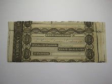 Load image into Gallery viewer, $5 18__ Windsor Vermont Obsolete Currency Bank Note Bill Remainder UNC+ Miscut!