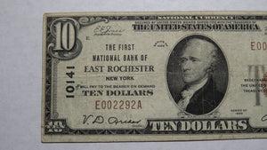 $10 1929 East Rochester New York NY National Currency Bank Note Bill #10141 VF!