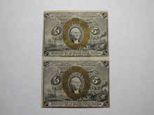 Load image into Gallery viewer, 1863 $.05 Second Issue Uncut Pair Fractional Currency Obsolete Postage Note AU