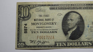 $10 1929 Montgomery Pennsylvania PA National Currency Bank Note Bill Ch. #5574