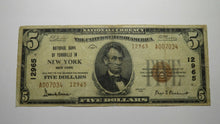 Load image into Gallery viewer, $5 1929 New York City NY National Currency Bank Note Bill Ch. #12965 RARE