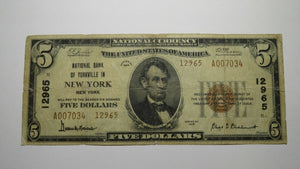 $5 1929 New York City NY National Currency Bank Note Bill Ch. #12965 RARE