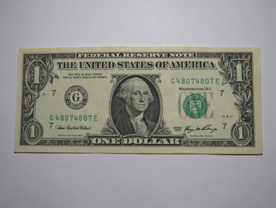 $1 2006 Repeater Serial Number Federal Reserve Currency Bank Note Bill #48074807