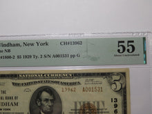 Load image into Gallery viewer, $5 1929 Windham New York NY National Currency Bank Note Bill Ch. #13962 AU55 PMG