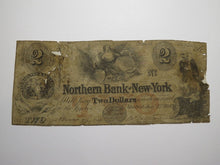 Load image into Gallery viewer, $2 1847 Madrid New York NY Obsolete Currency Bank Note Bill Northern Bank of NY