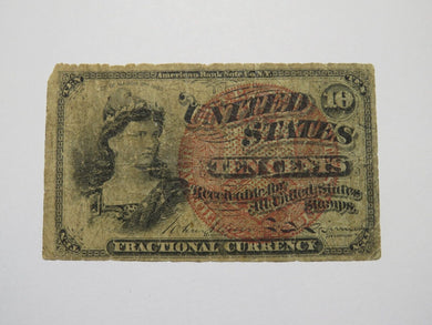 1863 $.10 Fourth Issue Fractional Currency Obsolete Bank Note Bill 4th VG