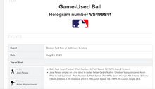 Load image into Gallery viewer, 2020 Jose Peraza Boston Red Sox Game Used RBI Single MLB Baseball! 1B Hit! 