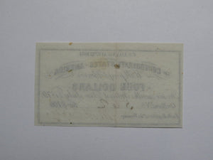 $4 1861 Confederate Bond Coupon Certificate Currency Bank Note Bill UNC