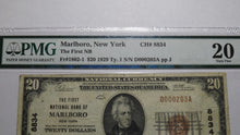 Load image into Gallery viewer, $20 1929 Marlboro New York NY National Currency Bank Note Bill Ch. #8834 VF20