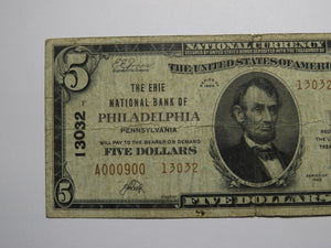 $5 1929 Philadelphia Pennsylvania National Currency Bank Note Bill #13032 RARE