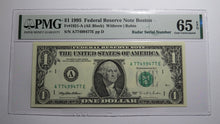 Load image into Gallery viewer, $1 1995 Radar Serial Number Federal Reserve Currency Bank Note Bill PMG UNC65EPQ