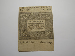 1780 1s3d Hartford Connecticut Colonial Currency Note Bill One Shilling 3 Pence
