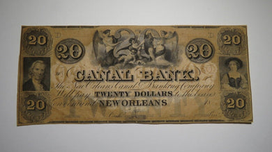 $20 18__ New Orleans Louisiana Obsolete Currency Bank Note Remainder Bill Canal!