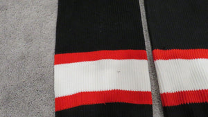 1989-94 Michel Goulet Chicago Blackhawks NHL Game Hockey Socks Black HOF