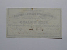 Load image into Gallery viewer, $4 1861 Confederate Bond Coupon Certificate Currency Bank Note Bill UNC