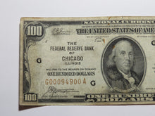 Load image into Gallery viewer, $100 1929 Chicago National Currency Fancy Serial # Federal Reserve Bank Note F++
