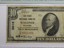 Load image into Gallery viewer, $10 1929 Wagoner Oklahoma OK National Currency Bank Note Bill Ch. #5016 VF20 PMG