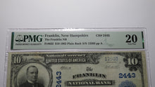 Load image into Gallery viewer, $10 1902 Franklin New Hampshire NH National Currency Bank Note Bill #2443 VF20