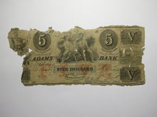 Load image into Gallery viewer, $5 1861 North Adams Massachusetts MA Obsolete Currency Bank Note Bill Adams Bank