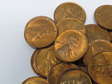Load image into Gallery viewer, 1945-D Brilliant Uncirculated Wheat Cent Penny Partial Roll 35+ Uncirculated BU