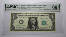 Load image into Gallery viewer, $1 2017 Radar Serial Number Federal Reserve Currency Bank Note Bill PMG UNC66EPQ