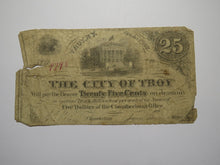 Load image into Gallery viewer, $.25 1862 Troy New York NY Obsolete Currency Bank Note Bill The City of Troy